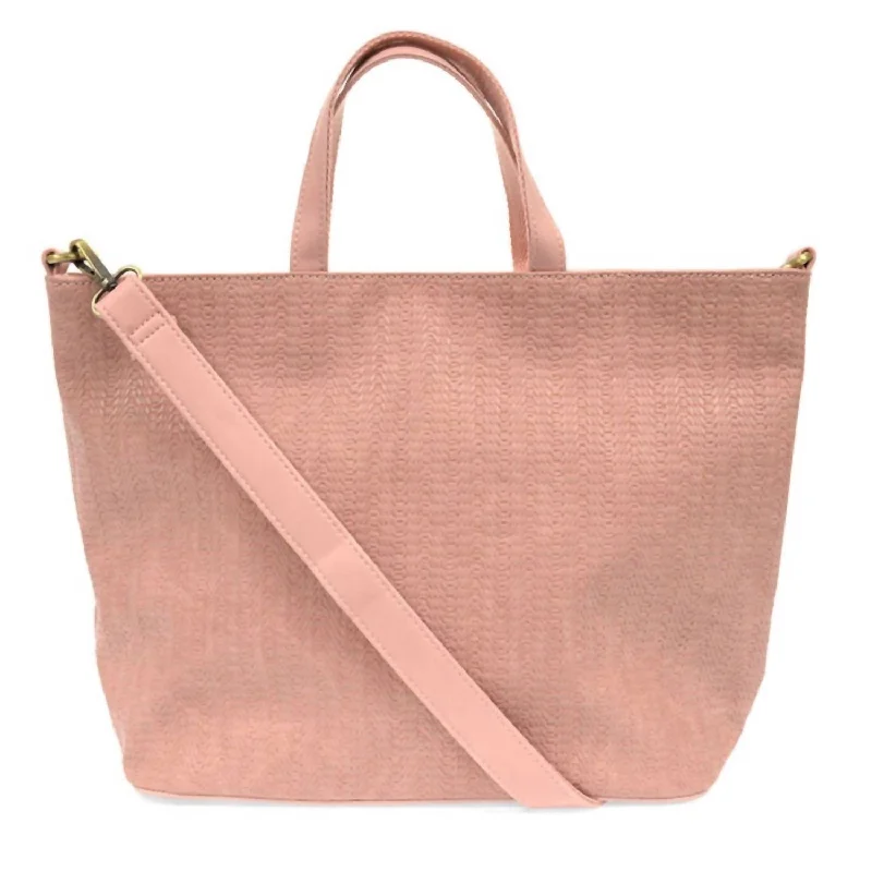 Women's Woven Convertible Shopper Bag In Pink Blossom