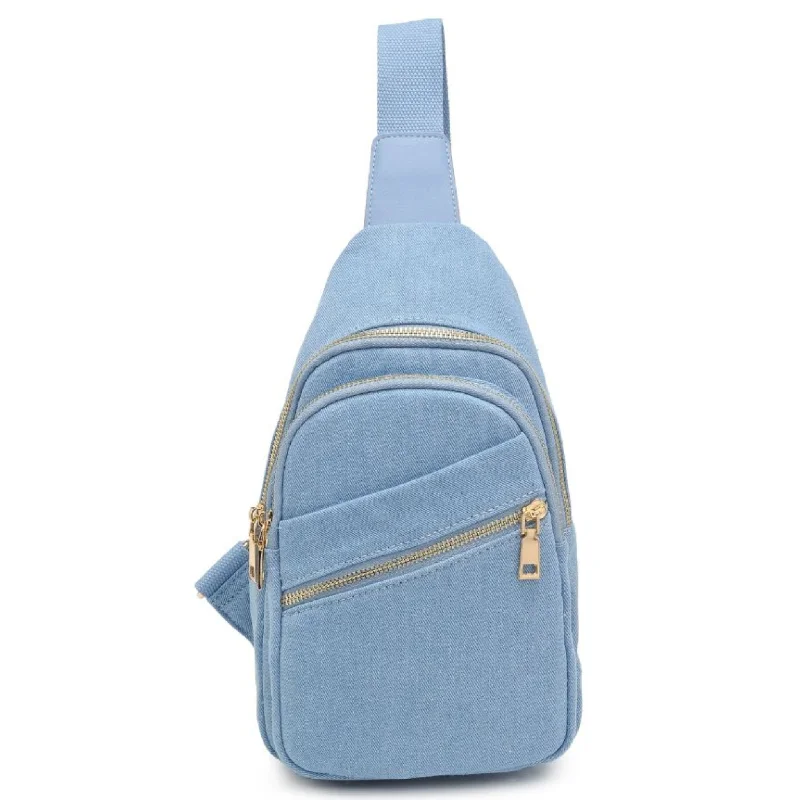 Zephyr Denim Sling Backpack