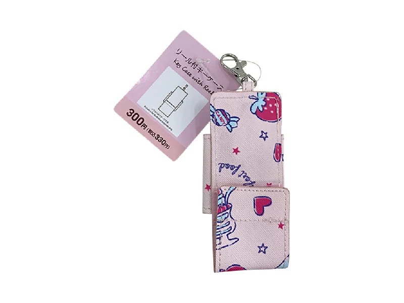 Key Case with Reel -Sweets pattern-