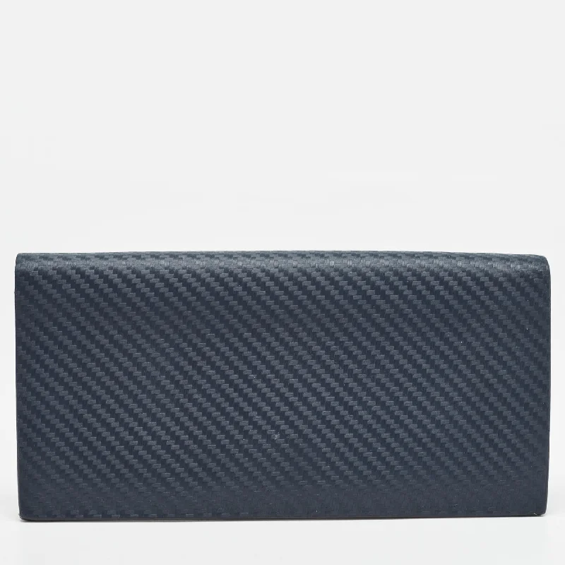 Alfred Dunhill Navy Blue Leather Long Bifold Wallet