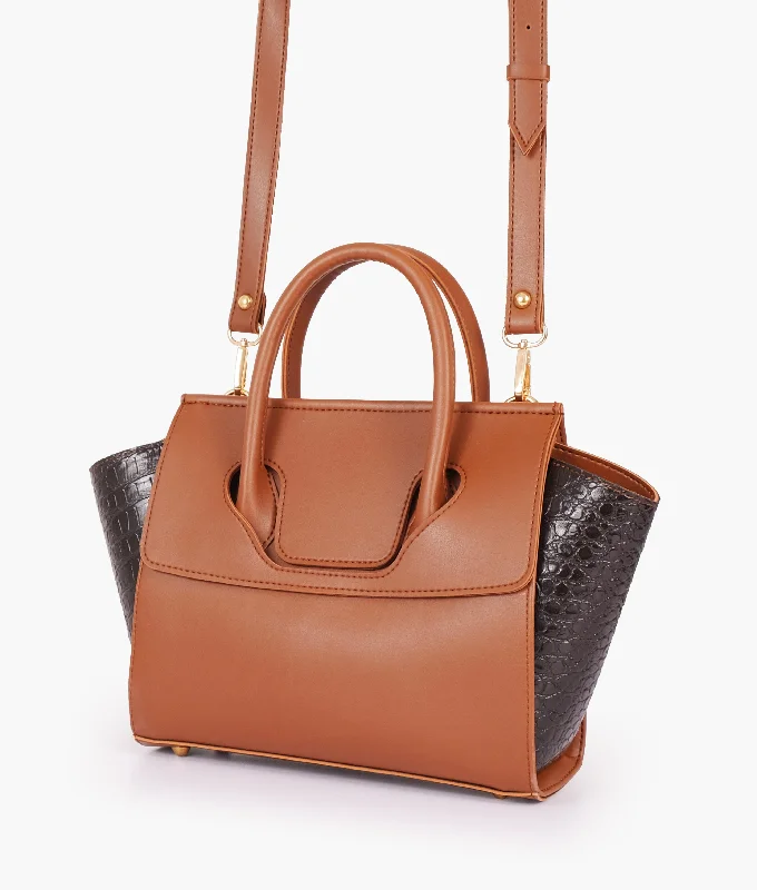 Brown trapeze handbag