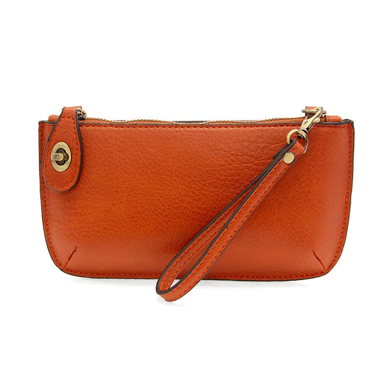 Mini Crossbody Wristlet Clutch in Burnt Orange