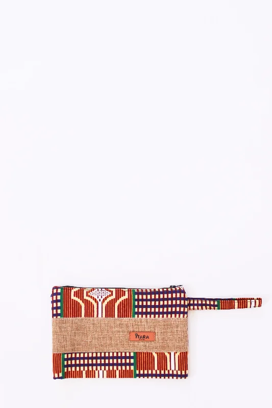 Canvas + Kitenge Mini Wristlet, Mosaic