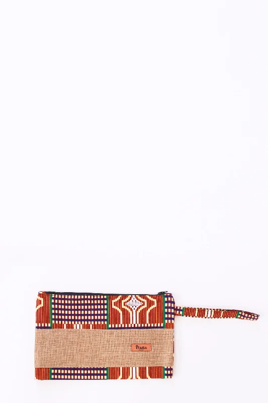 Canvas + Kitenge Wristlet, Mosaic