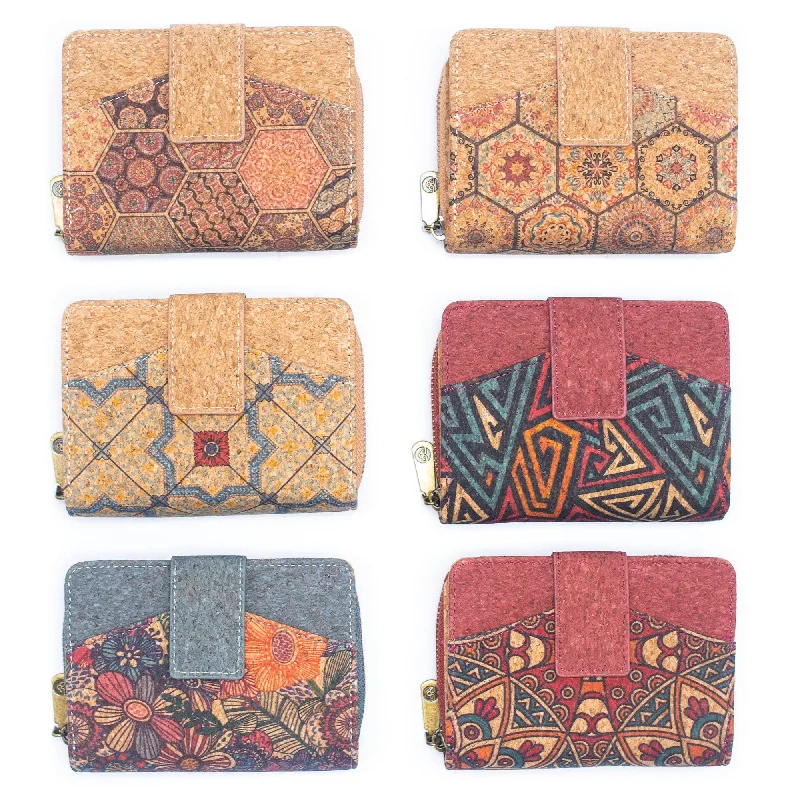 Color cork Square-mini–cork Wallet –HY-020-MIX-6 （6units）