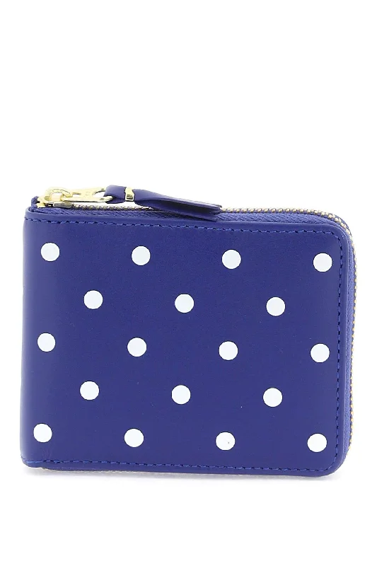 Comme Des Garcons Wallet Men's Polka Dot Zip Around Wallet With