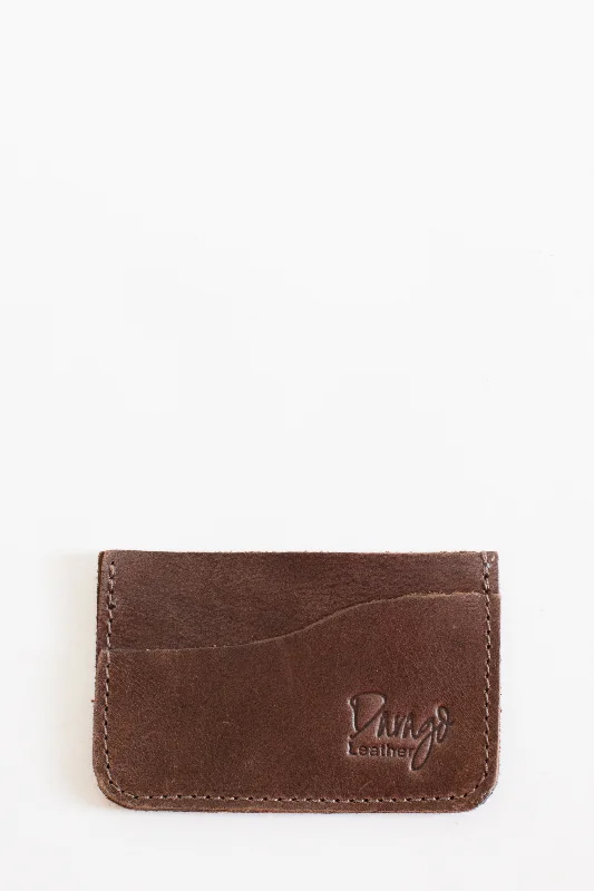 Leather Card Holder, Chocolate