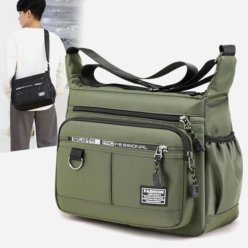 Crossbody Bag For Men Large Capacity Nylon Casual Shoulder Bag