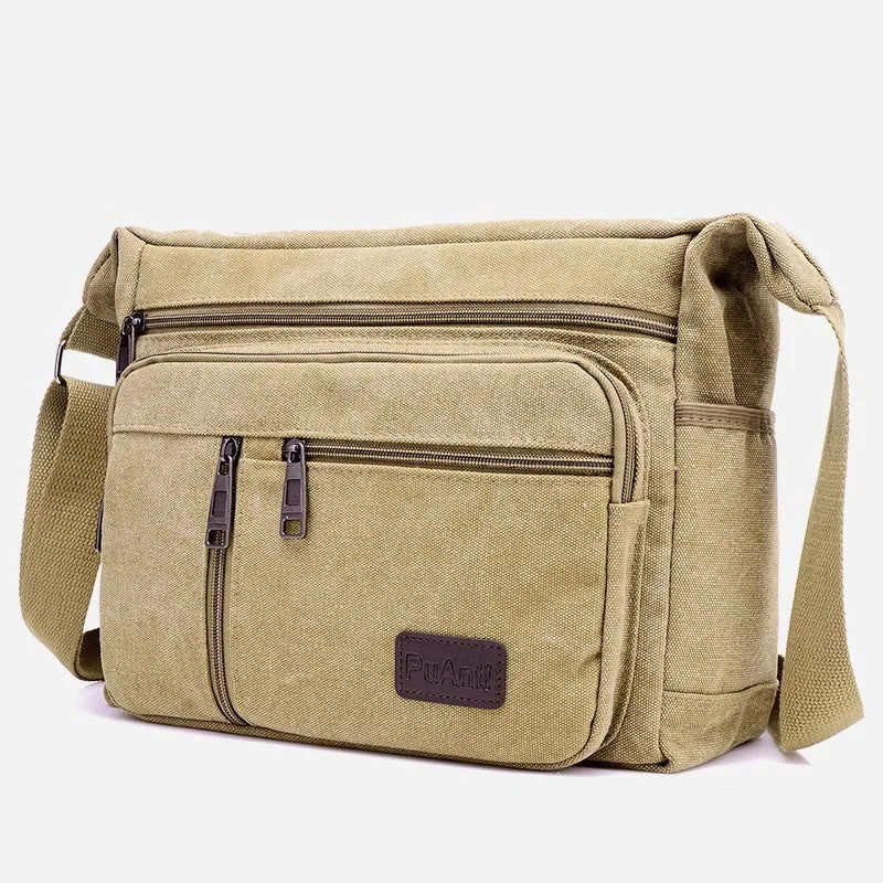 Crossbody Bag For Men Vintage Outdoor Canvas Business Shoulder Bag