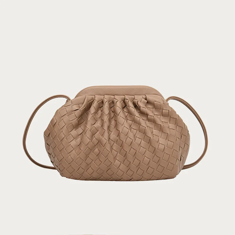 Crossbody Bag For Women Soft Knitted Buckle Design Daily Purse