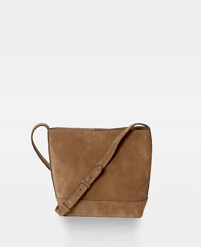 EDITH Small Bucket Bag - Suede Tan