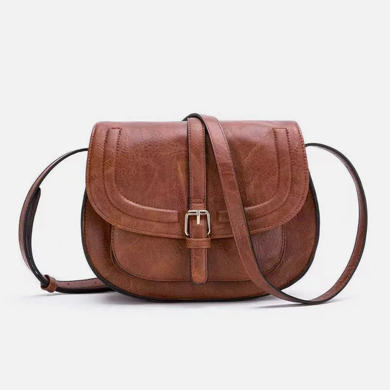 Elegant Saddle Bag Simple Magnetic Buckle Dating Bag For Women