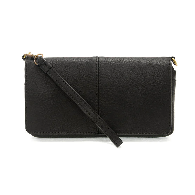 Everly Organizer Flap Crossbody in Black