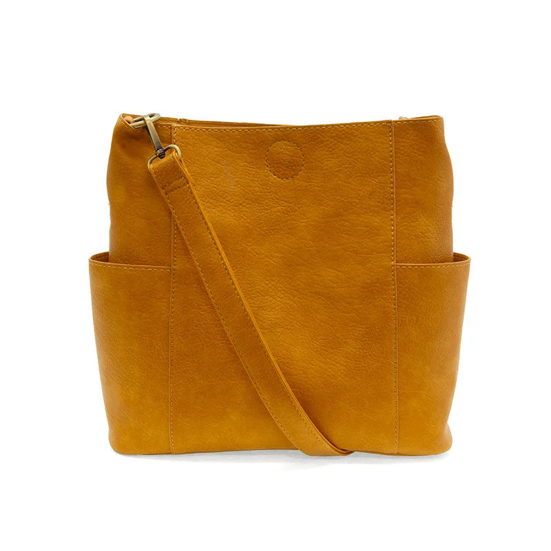 Kayleigh Side Pocket Bucket Bag in Honey