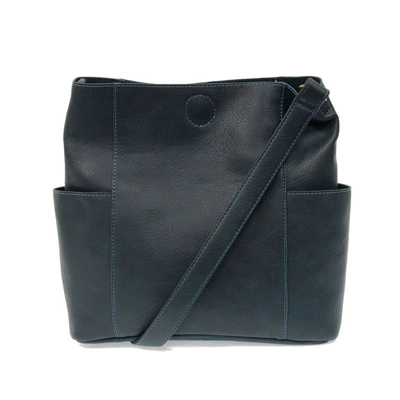 Kayleigh Side Pocket Bucket Bag in Dark Cyan