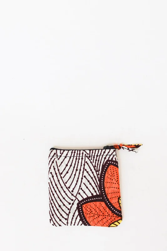 Kitenge Coin Pouch, Copper Daisies