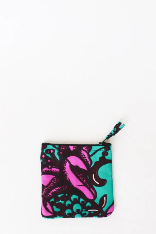 Kitenge Coin Pouch, Lilies