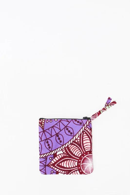 Kitenge Coin Pouch, Violets