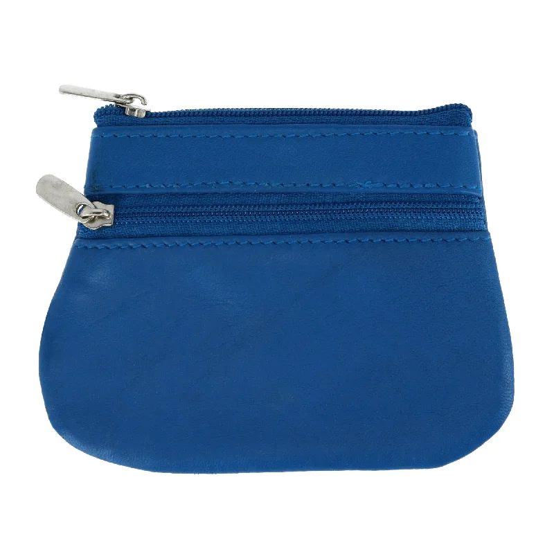 Leather Zipper Coin Pouch Wallet