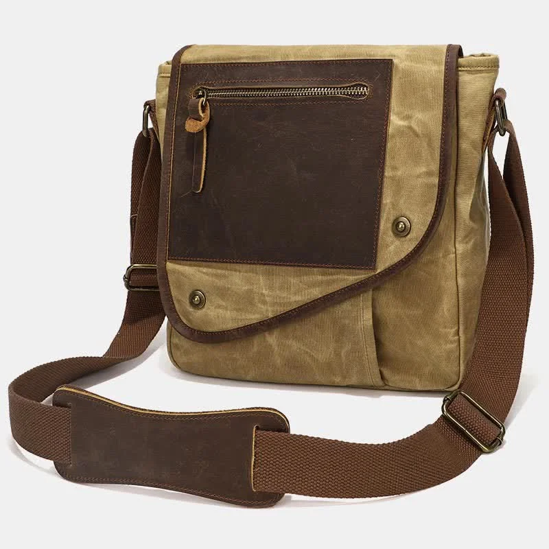 Men Messenger Bags Canvas Crossbody Shoulder Bag Travel Work Purse