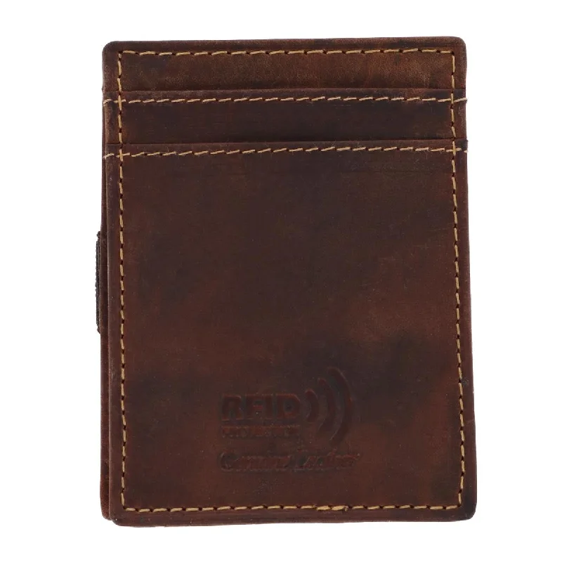 Men's Leather Front Pocket Wallet with Elastic Keeper