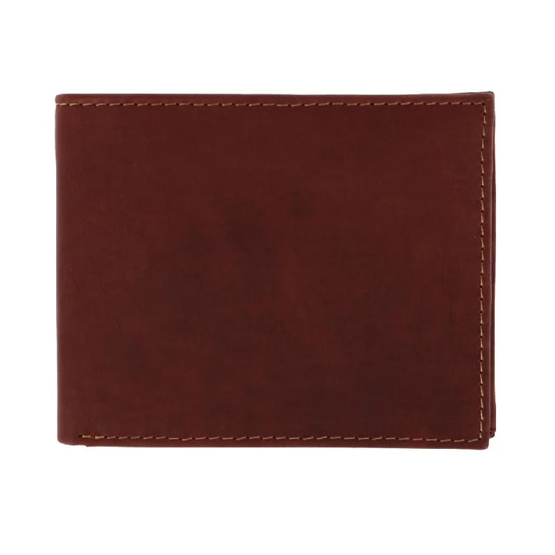 Men's Oil Pull Up Leather Slim Bifold Wallet