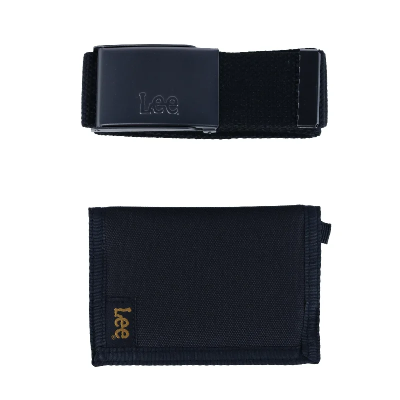 Men's Trifold Wallet and Web Belt Gift Set