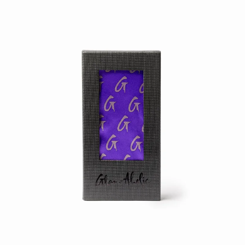 MONOGRAM SILK SCARF PURPLE-MEDIUM