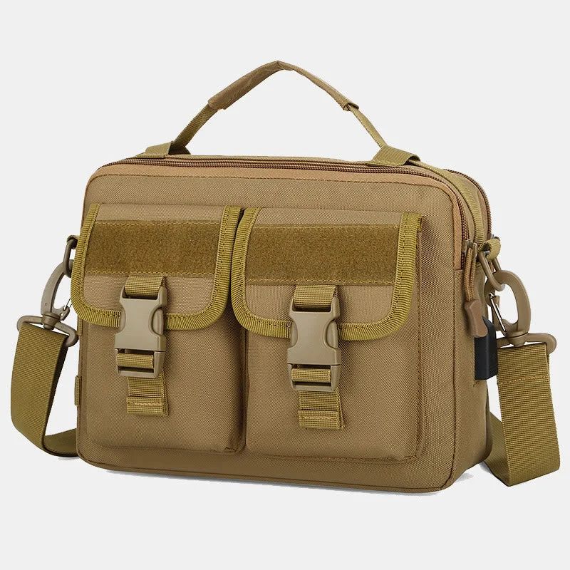 Multi-Pocket Tactical Outdoor Messenger Bag with USB Charging Port