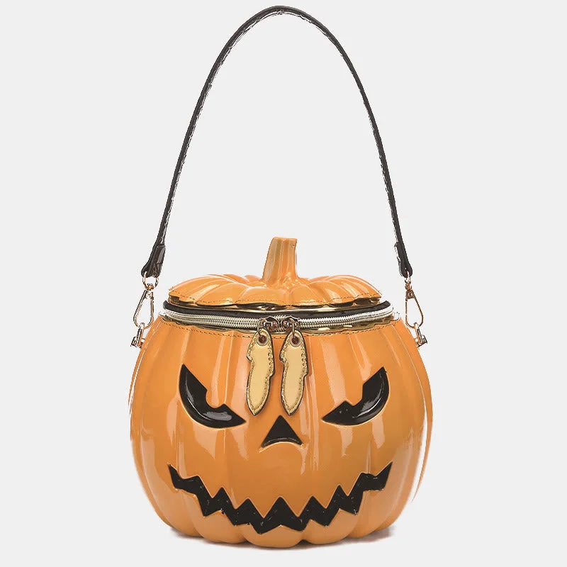 Novelty Pumpkin Shaped Handbag Crossbody Bag Halloween Pumpkin Purse