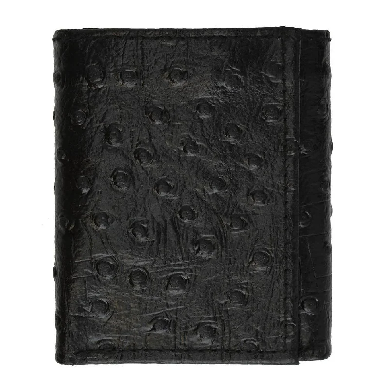 Ostrich Leather Wallet - Black