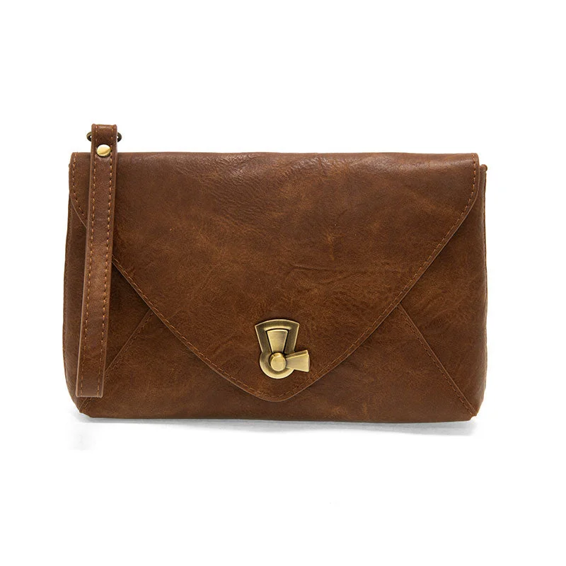 Claudia Keyhole Turnlock Envelope Crossbody in Pecan