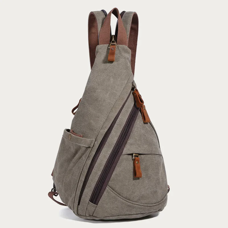 Casual Travel Canvas Sling Bag Daypack Shoulder Backpack For Women Men