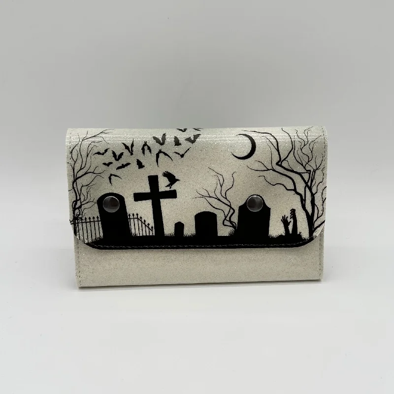 TALLER Graveyard Wallet - NO GHOSTS - White Glitter