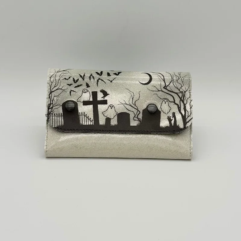 TALLER Graveyard Wallet - WITH GHOSTS - White Glitter