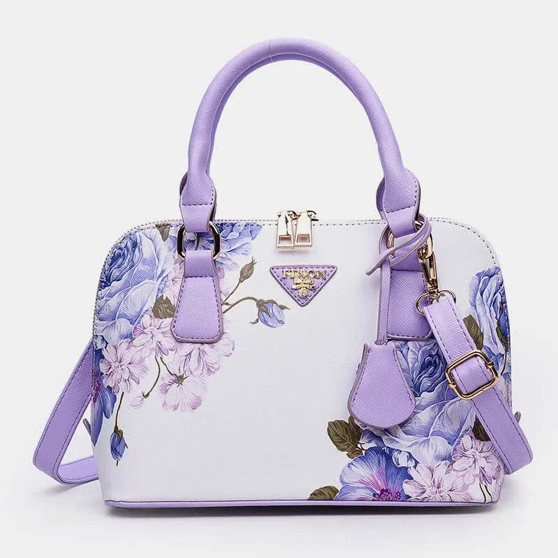 Women Floral Print Demo Satchel Handbag Crossbody Bag Shoulder Purse